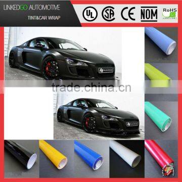 Best price 1.52*30m car vinyl wrap gloss black with air bubble free car wrapping