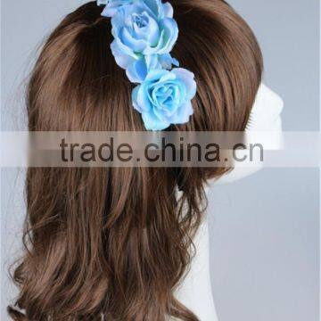 Manufacture Directly Sale Blue PE Flower Headbands for Girls photo-2