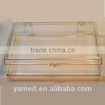 Factory Top grade clear clamshell flip acrylic storage box with hinge and lid