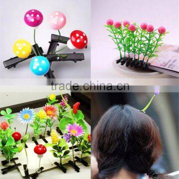 Wholesale Kids Hair Accessories Plants Hairpins Lovely Metal Duckbill Clip Fancy Hair Clips