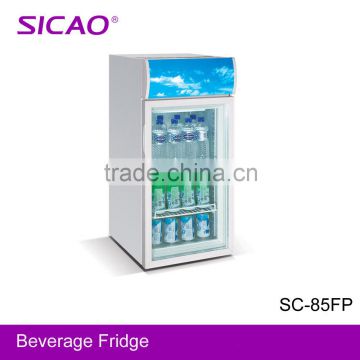 Glass door lamp box Juice Fridge for promotion