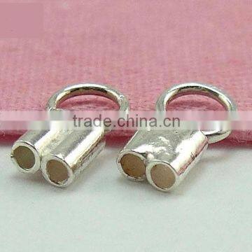 1*7mm sterling silver two hole end cap for jewelry