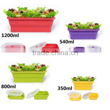 Microwave safe 4pcs silicone lunch box food container set