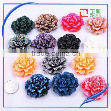 45mm Resin Rose Flower Round Flatback Cabochon Craft Embellishment photo-6
