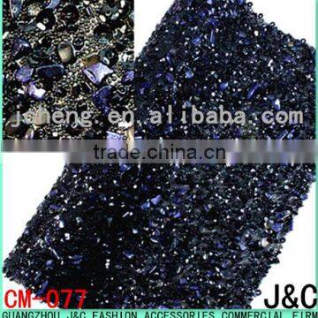 24*40 dark indigo stone and resin beads hot fix sheet