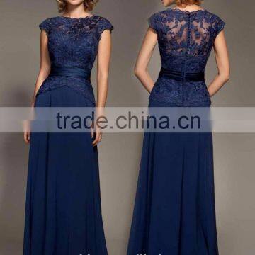 W080203 High Quality Round -neck Sleeveless lace chiffon latest fashion dresses for big sizes