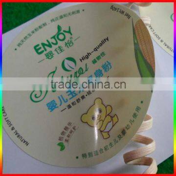 round PVC/paper self-adhesive labels for baby talcum powder bottle