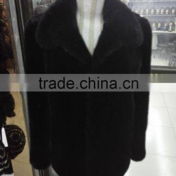 2015 fashion style genuine knitted mink fur coat for men