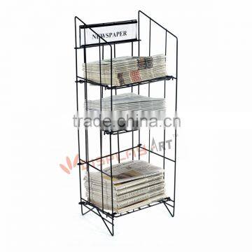 3 Shelves Metal Newspaper Stand