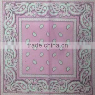 2015 new launched pink 100%cotton paisley bandana