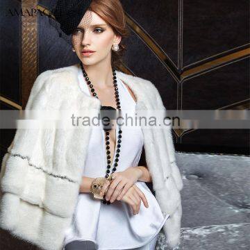 Wholesale white princess fur coat mink from China