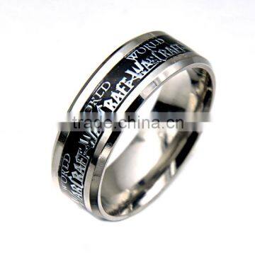 Factory Cheap Stainless Steel Sticker Ring Punk Wide Wedding Band for Men Jewelry photo-3