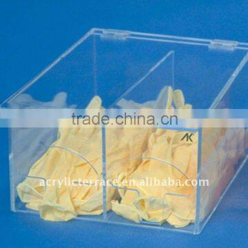 Acrylic Dispenser Box With Two Section/Lucite Dispenser With Two Section