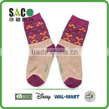 lovely garnet flower jacquard children socks