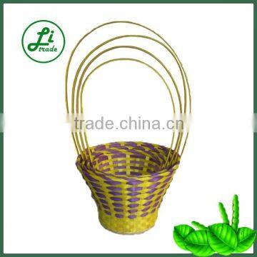 colorful bamboo flower basket