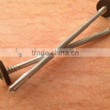 Hex washer self drilling screw with EPDM washer and cutting line