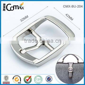 Bending metal silver buckle with logo debossed color filled