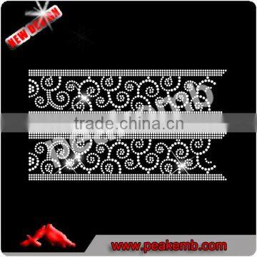 Rhinestone Designs Cheer Bow Strips Iron On Motif Hot Fix Transfer Clothing Accessories