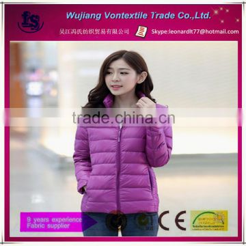 [Factory price] oil calendering 400T nylon fabric /soft bright nylon fabric with waterproof, downproof for down jacket