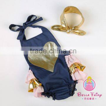 Wholesale Baby Romper With Pom Pom Trim, Girls Boutique Clothing,baby Costume photo-5