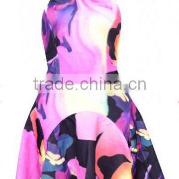 Multicolor Colorful Condole Belt Cross Back Square Neck Dress Summer Dresses for Women photo-2