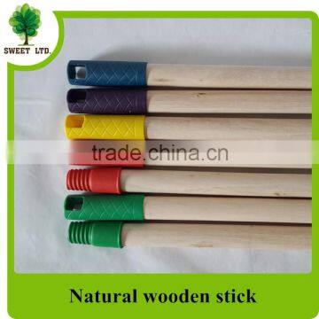 Well straight natural wooden broom handle PVC coated smooth wooden mop stick