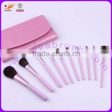 10 Piece Wholesale Lovely Pink Makeup Brush Kits With Wooden Handle