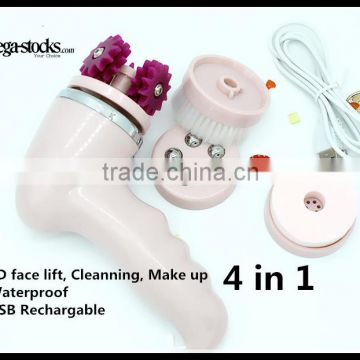 4 in 1 Ultrasonic Electric Brush Facial Cleansing Blackheads Deep Pore Cleanser