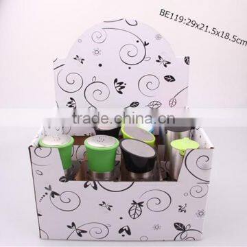 12pcs glass spice jar with plastic lid in a display box
