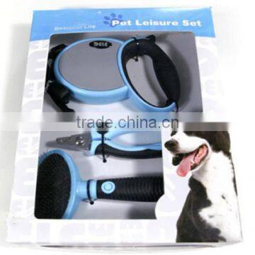 Pet Grooming set Grooming Shedding Brush Comb,Dog Cat Nail Cutter, Dog Playing Leash