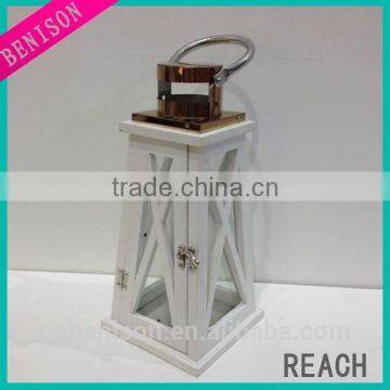 Stiainless Steel & Wood Candle Lantern for Wedding