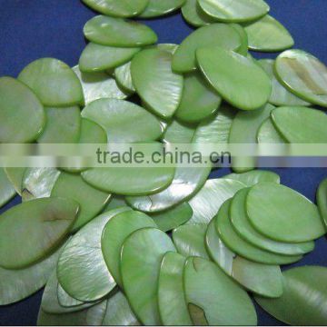 green raindrop river shell blank for jewelry