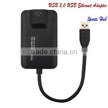 New Hot USB 3.0 USB Ethernet Adapter 3port Hub With Gigabit Ethernet Adapter