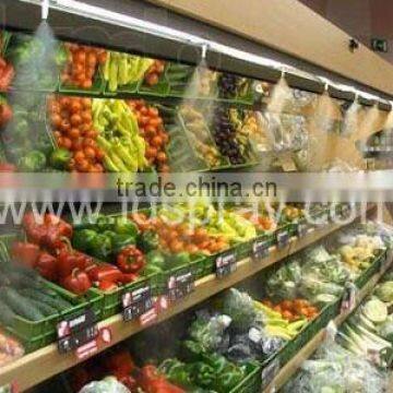 Freshing vegetables mist spray nozzle system in the supermarket