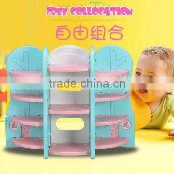Movable Plastic Children's Bookshelf Kids Furniture Bookcase/toy Storage Shelf photo-6
