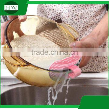 Multipurpose Plastic Smile Manual Fruit Vegetable Rice Sifter Wash Washing Basin Strainer Sieve With Clip photo-3
