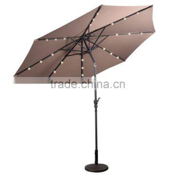 9 feet parasol outdoor patio umbrella solar powered LED light