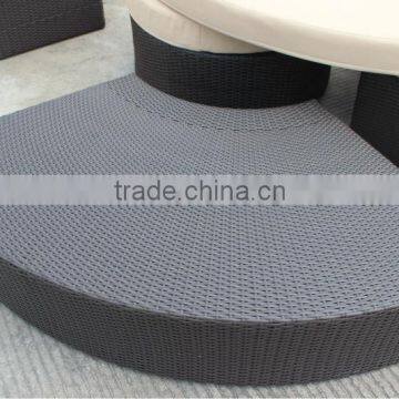 Leisure Outdoor Furniture Sofa Bed Rattan Round Sunbed photo-4