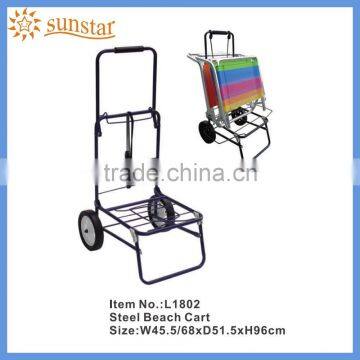 Foldable Black Color Powder coated Steel Beach Cart with 2 wheels L1802