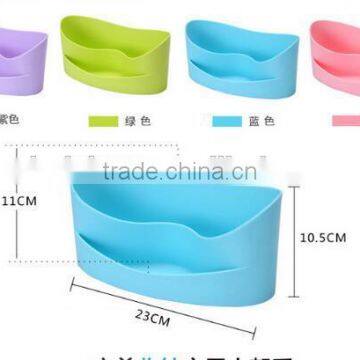 Cy271 Multi-Purpose PP Plastic Desktop Storage Box Case Pen Pencil Holder Plastic Cosmetics Make Up Office Desk Organizer photo-3