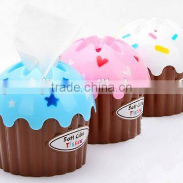 Wholesale Stock Small Order Ice Cream Plastic Tissues Storage Box Napkin Holder