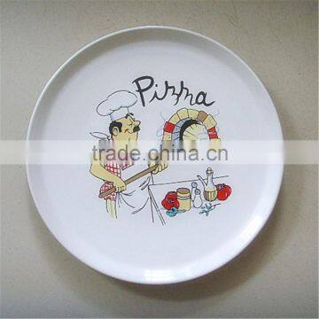 Ceramic Porcelain Round Pizza Plate Coupe Shape Plate