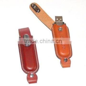 high quality usb 1gb-16gb black leather usb flash drive