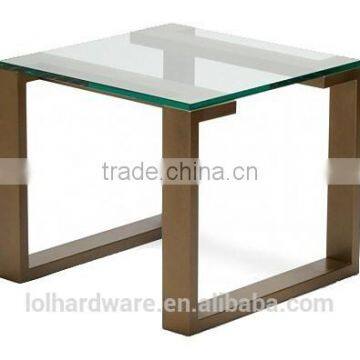 Bronze Polished stainless steel with glass top Side Table