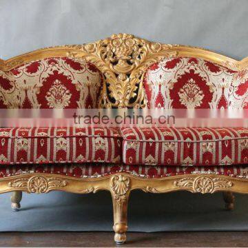 gold leaf finish 2 seat sectional fabric sofa