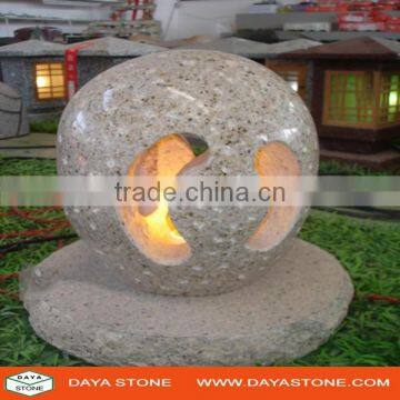 Carved Chinese granite lanterns