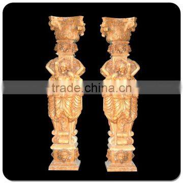 Greek Style Marble Pillar Sculpture Corinthian Order Square Marble Columns photo-2