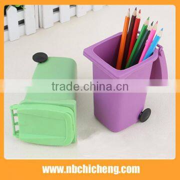 Plastic Pen Holder Recycle Bin Pen Holder Trash Can Brush Pot photo-4