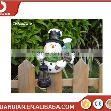 Solar Christmas Decorative Snowman -Indoor or Outdoor Decorative garden Resin Sculpture