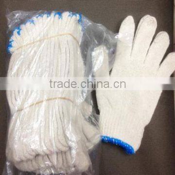 Bleach White Cotton Knitted Working Gloves from Guangzou Factory